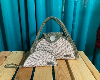 Handmade Cord/rope Top handle Purse (wallet sold separately)