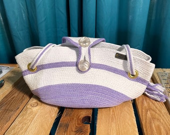 Cotton Cord Purse with Vintage Buttons