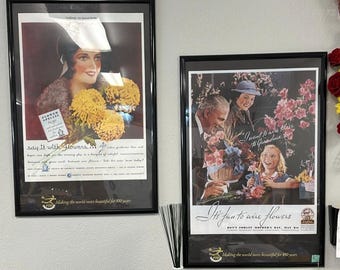 Set of Four vintage FTD Posters in frames