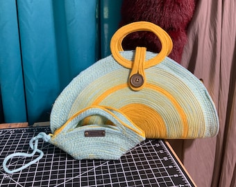 Handmade Cord/rope Top handle Purse (wallet sold separately)
