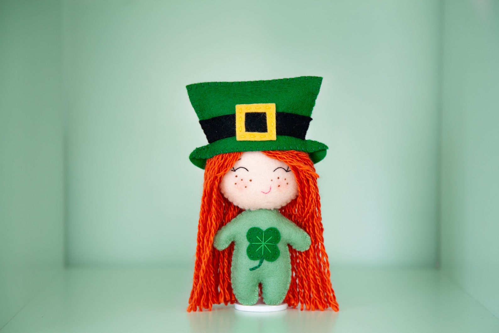 Pattern St Patrick's Day Leprechaun Felt Plush Doll | Etsy