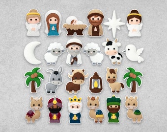 Pattern: Felt Nativity Christmas Ornaments - PDF Sewing Tutorial Download - includes SVG Files