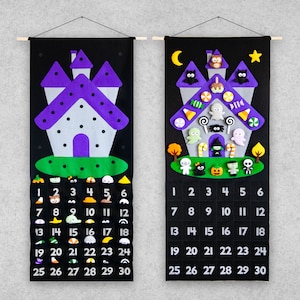 Pattern: Felt Halloween Haunted House Calendar Countdown - Advent Calendar and Ornaments - PDF Sewing Tutorial Download and SVG Files