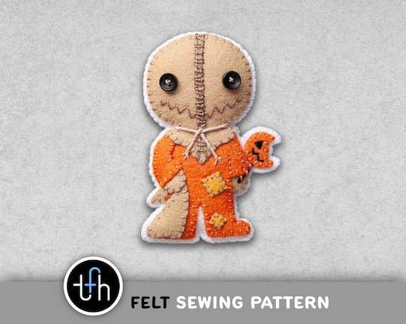 Felt Trick 'R Treat Sam Halloween Ornament Sewing Pattern (PDF Digital Download with SVG File)