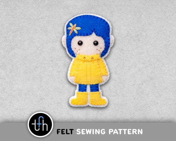 Felt Coraline Halloween Ornament Sewing Pattern (PDF Digital Download with SVG File)