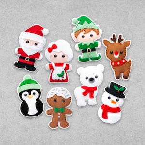 Pattern: Felt Christmas Character Ornaments - PDF Digital Sewing Tutorial Download