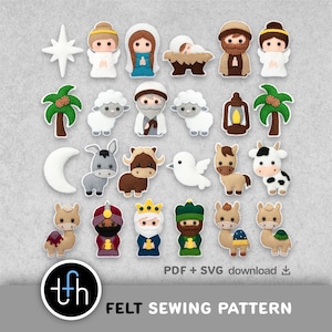 Wykrój do szycia: Filcowe ozdoby świąteczne na szopkę