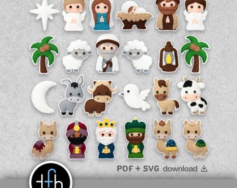 Sewing Pattern: Felt Nativity Christmas Ornaments