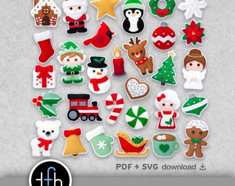 Sewing Pattern: Felt Christmas Ornaments (Traditional)