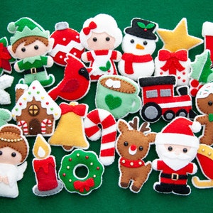 Pattern: Felt Christmas Advent Calendar and 24 Ornaments PDF Sewing Tutorial Download with SVG files 画像 2