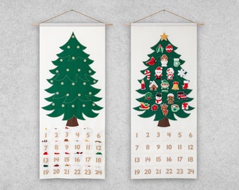 Patrón: Calendario de Adviento navideño de fieltro y 24 adornos - Tutorial de costura en PDF Descargar con archivos SVG
