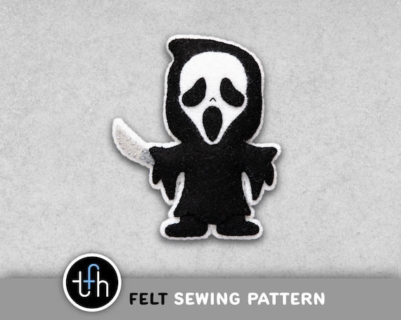 Felt Ghostface Halloween Ornament Sewing Pattern (Digital Download)