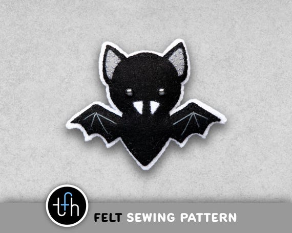 Pattern - Felt Bat Halloween Ornament - PDF Digital Sewing Tutorial Download with SVG File
