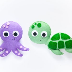 Pattern Felt Sea Creatures Whale, Fish, Turtle, Octopus, Starfish, Jellyfish, and Seahorse PDF Digital Sewing Tutorial Download image 9