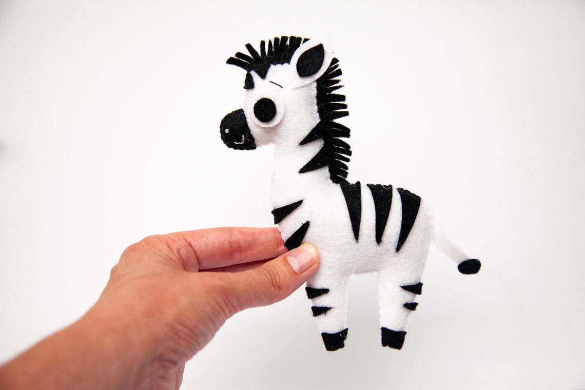 Pattern Felt Zoo Animals Lion Elephant Giraffe Zebra Etsy