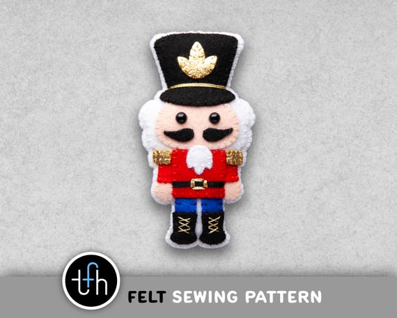 Pattern: Felt Nutcracker Christmas Ornament - PDF Sewing Tutorial Download with SVG file