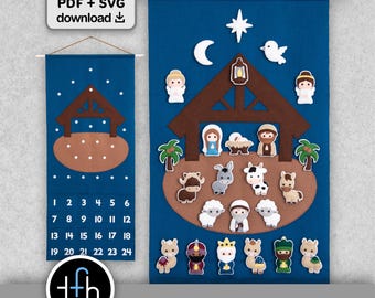 Sewing Pattern: Felt Nativity Christmas Advent Calendar