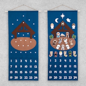 Pattern: Felt Nativity Christmas Advent Calendar with 24 Ornaments - PDF Sewing Tutorial Download - includes SVG files