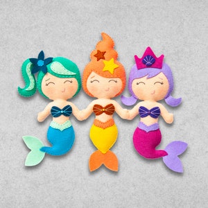 Felt Mermaid Dolls Sewing Pattern (Digital Download)