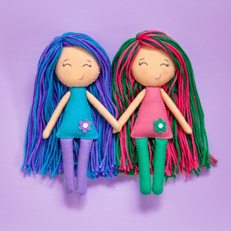 Pattern Felt Plush Doll PDF Digital Sewing Tutorial Etsy