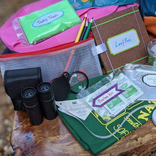 This NATURE EXPLORATION shops BACKPACK is loaded with great resources to motivate and inspire both kids & adults to get outside and explore!