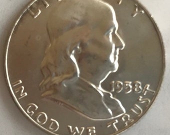 Brilliant Uncirculated 1958D Franklin Half Dollar