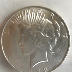 Uncirculated 1922 Peace Dollar