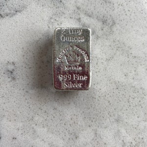 1 Ounce Hand Poured .999 Pure Silver Bar 