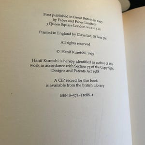 The Black Album by Hanif Kureishi SIGNED 1995 UK Hardcover Edition Bild 5