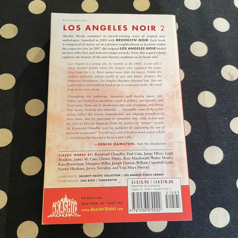 Los Angeles Noir 2: The Classics 2010 Akashic Softcover image 3