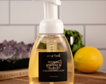 Refresh: Energize & Purify Foaming Hand Soap, organic vegan liquid hand soap with citrus and mint, perfect housewarming gift