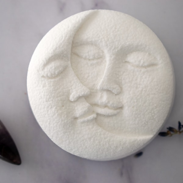 Luxurious Relaxation Shower Steamers, set of 3 shower melts with lavender/chamomile/passionflower, sun and moon celestial design