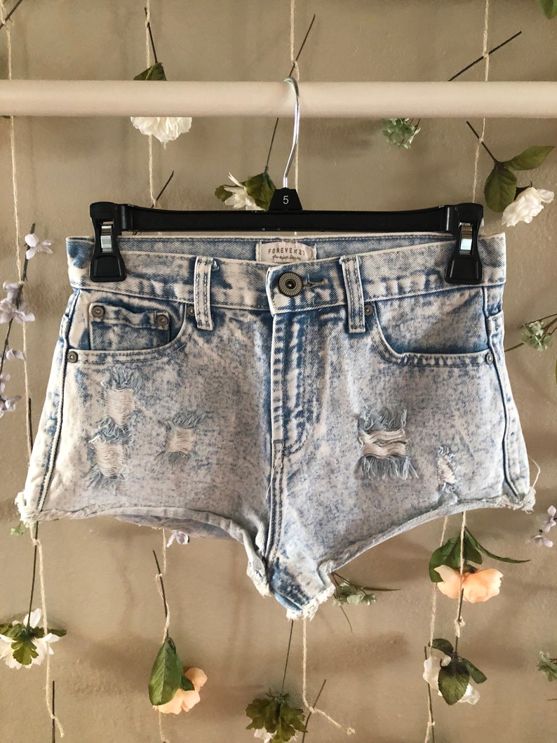 Forever 21 Acid Washed High Wasted Shorts