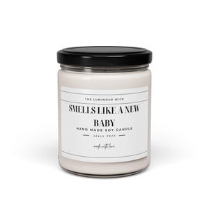 Bougie qui sent bon le bébé Cadeau de naissance pour une nouvelle maman Cadeau de grossesse Cadeau pour nouvelle maman Faire-part de grossesse