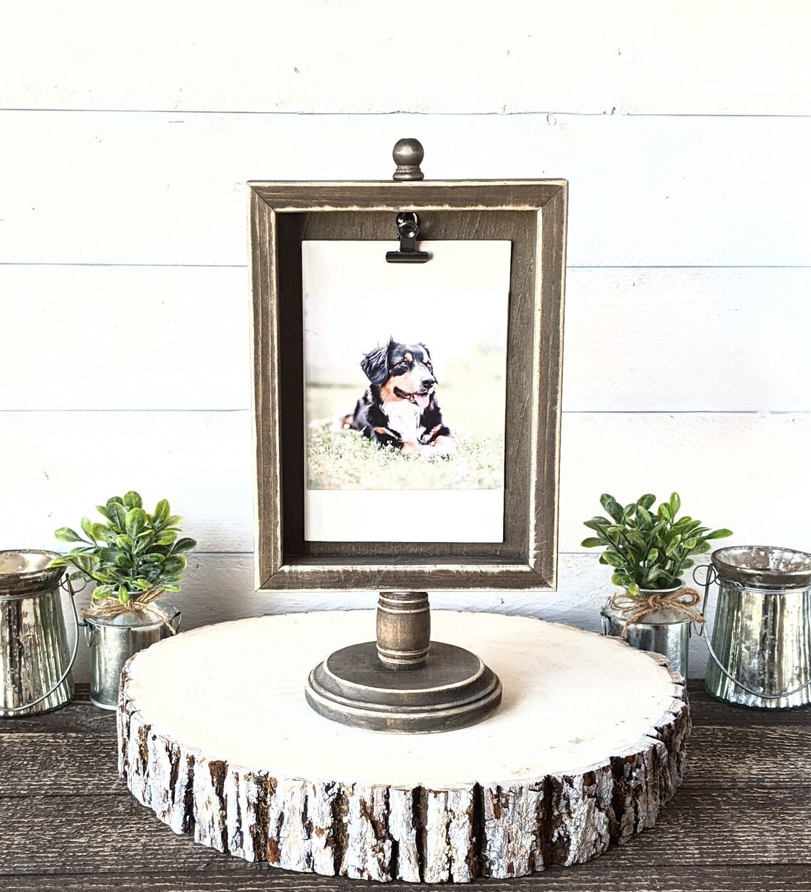 4x6 & 5x7 Pedestal Picture Frame Rustic Farmhouse Wood Etsy