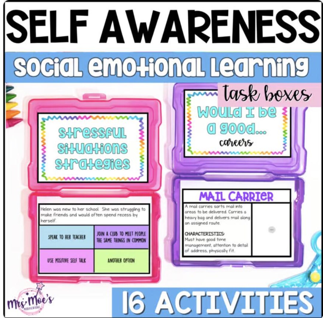 Self Awareness: Social Emotional Learning Task Boxes - Etsy