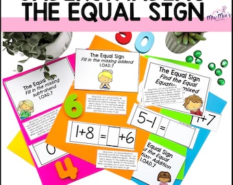 Understanding the Equal Sign Task Boxes, Worksheets, and Game