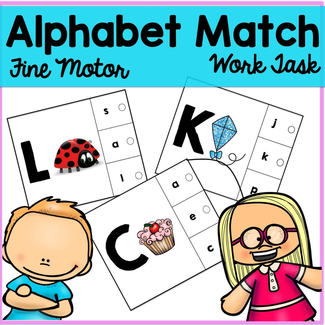 Alphabet Matching Fine Motor Work Task - Etsy