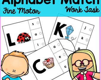 Alphabet Matching Fine Motor Work Task