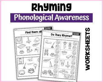 Rijmen: werkbladen voor fonologisch bewustzijn Thuisschoolwerkbladen