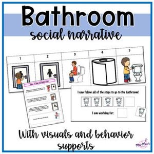 Bathroom Social Narrative and Visual Supports | Toileting Visuals | Hand Washing Steps | Special Education | Autism Resources