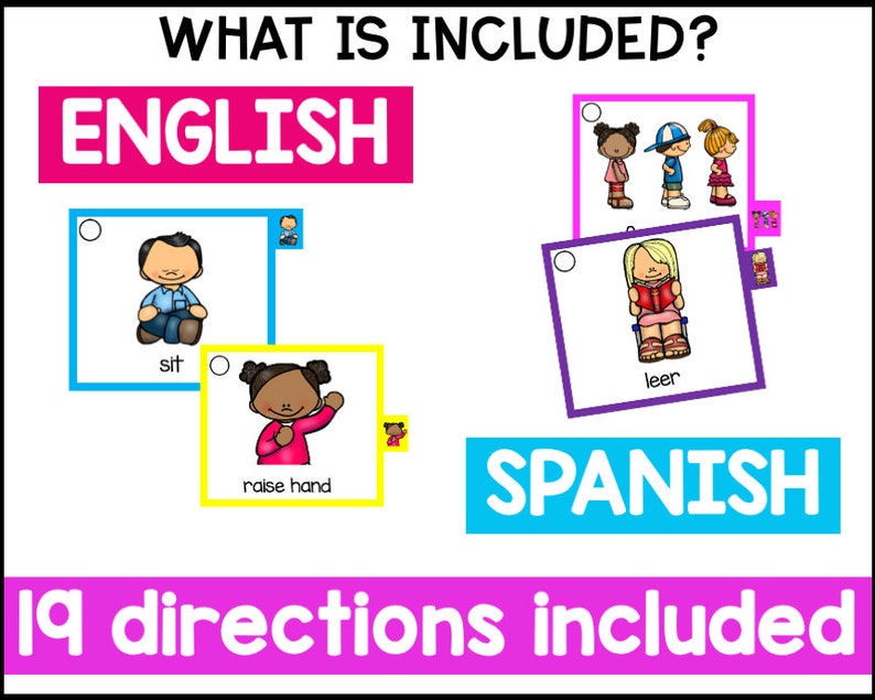 Visual Cue Cards {english and Spanish Version} Digital Download Etsy