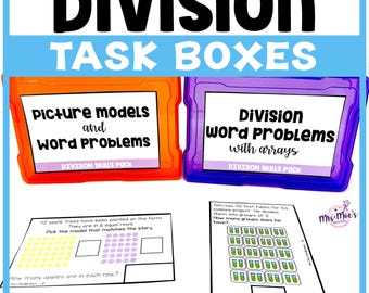 Division Task Boxes: math skills pack