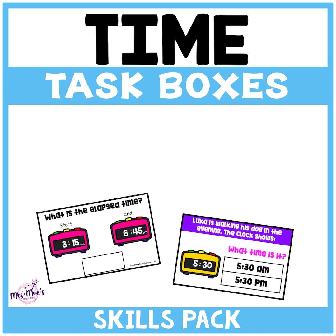 T Box For Math Time Task Boxes: Math Skills Pack - Etsy