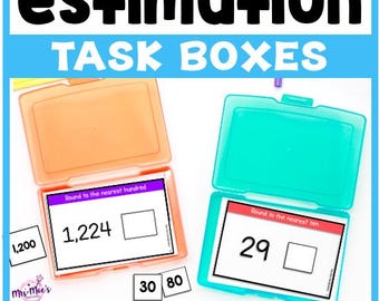 Estimation Task Boxes: math skills pack