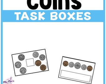 Coin Task Boxes: math skills pack