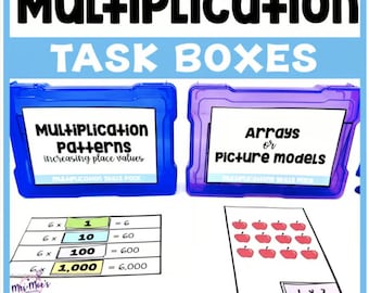 Multiplication Task Boxes: math skills pack