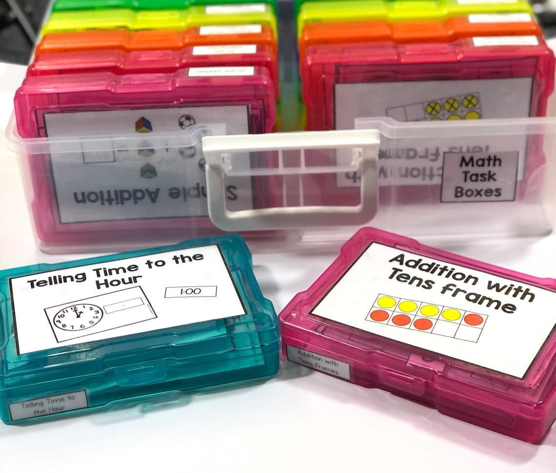 Math Task Boxes (set One) - Etsy