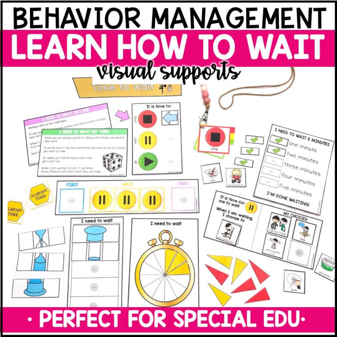 Wait Framework Visual Learn How to Wait Waiting Visuals: Behavior Management - Etsy