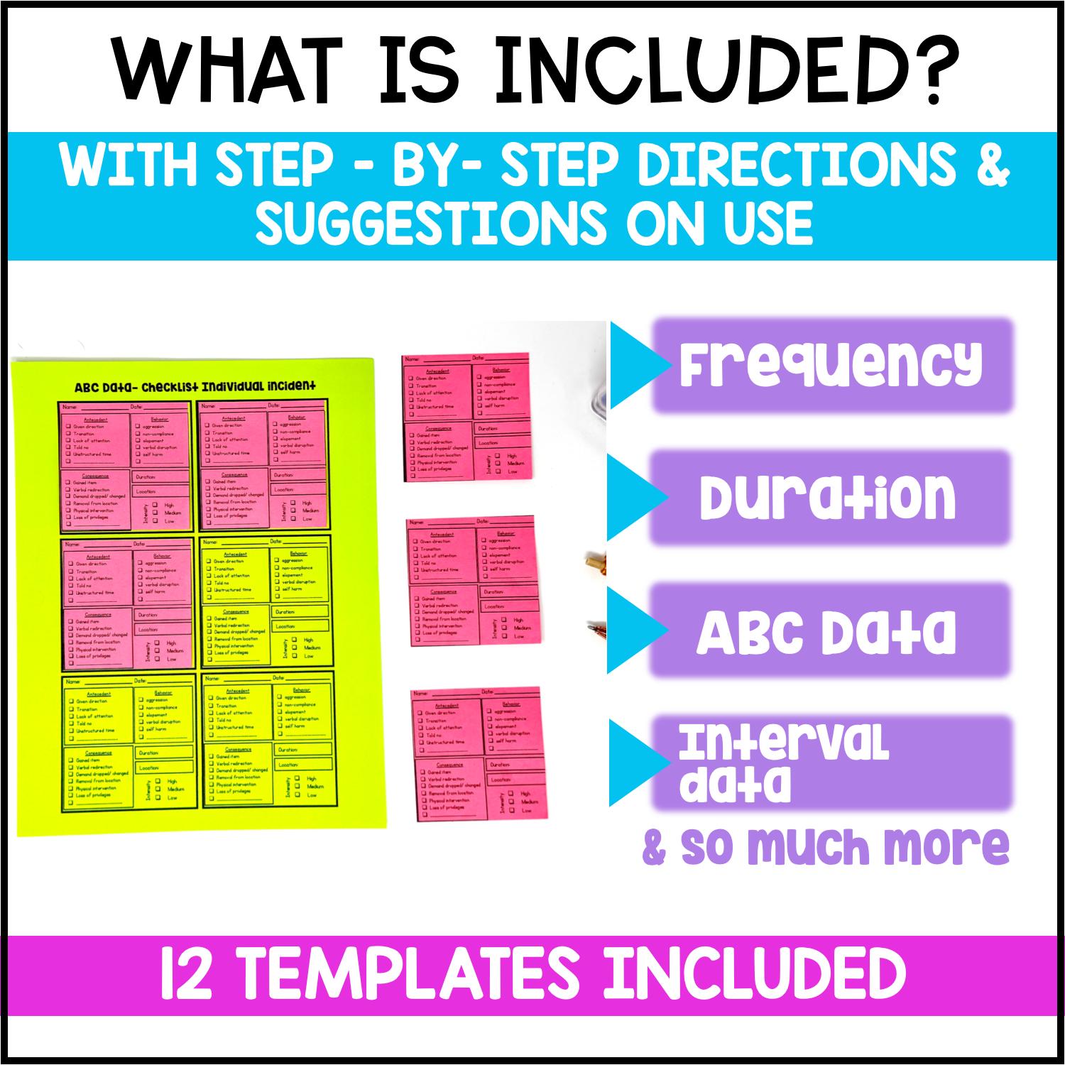 Behavior Data Sticky Notes Template - Etsy